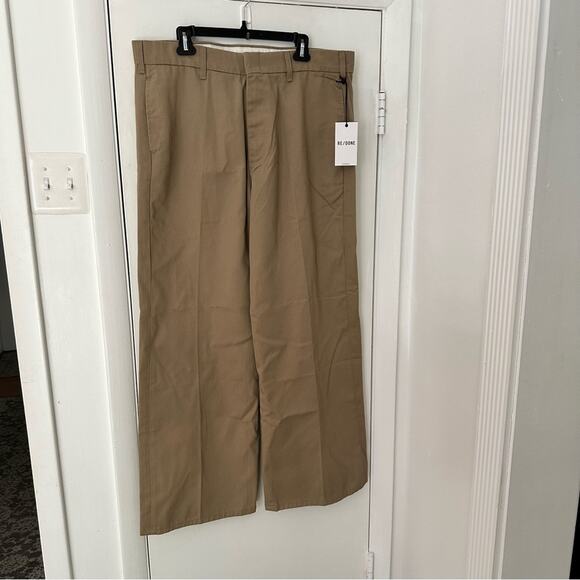 RE/DONE Super Wide Trouser Khaki Pants Size 31 Made in USA - Picture 10 of 11